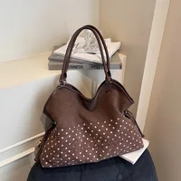 Brand Women's Shoulder Bag Y2k Fashion Sweet Polka Dot Handbag Korean Casual Versatile Leopard Print Brown Frosted Tote Bags - Image 2