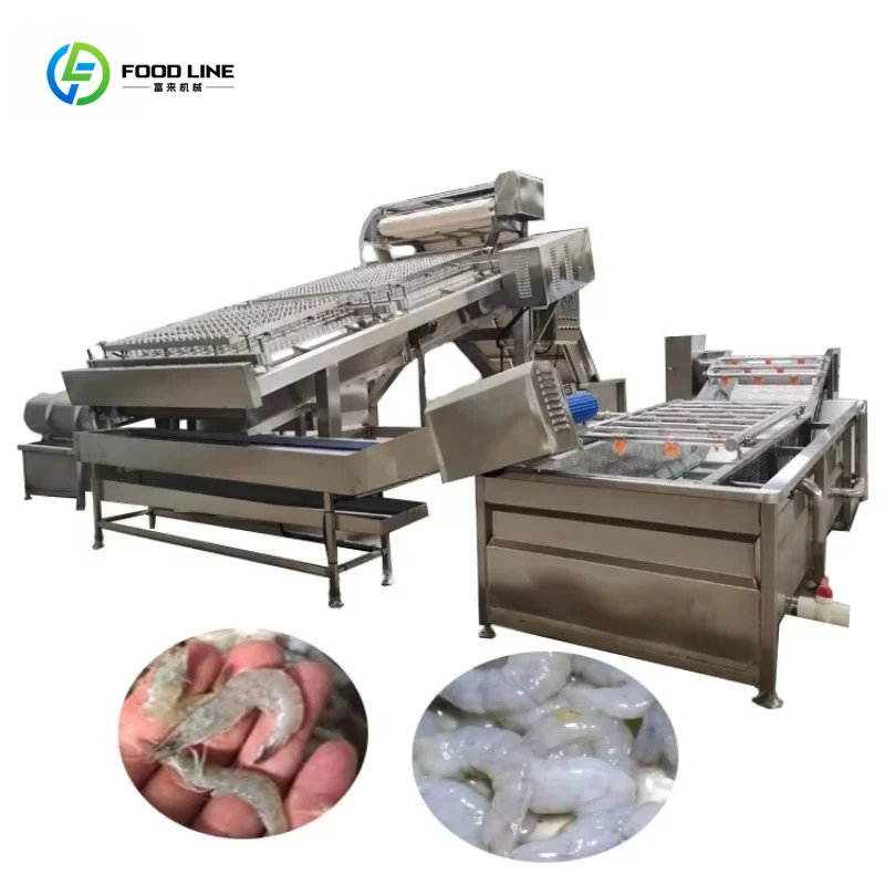 Complete Shrimp Shelling Skinning Assembly Line Automatic for Large Seafood Production Facility Custom