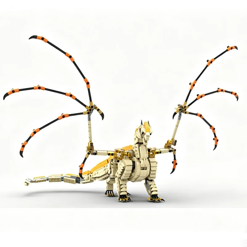 Popular Movie Animal Model MOC Building Bricks Fire Winged Dragon Modular Technology Gifts Holiday Assemble Children Toys Suit