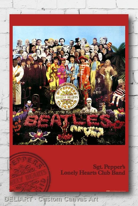 

BEATLES - SGT PEPPERS Canvas Poster MUSIC BAND Custom Size Available Room Decoration Home Decor Wall Art