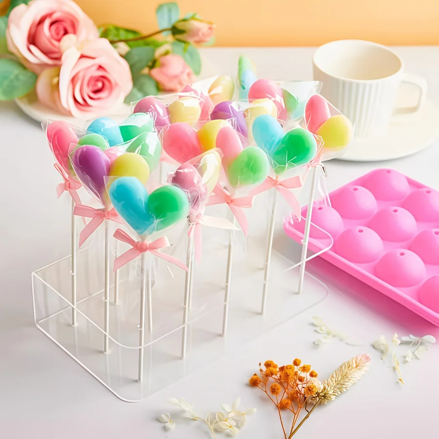 Clear Acrylic 15‑Hole Lollipop Display Stand, Desktop Candy Holder for Birthday Wedding Party Dessert Arrangement
