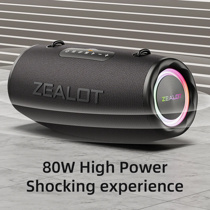 Imagem -03 - Zealot-alto-falante Bluetooth sem Fio Portátil ao ar Livre Subwoofer de Alto Volume Desempenho Sonoro Ipx6 Impermeável Camping S87 80w