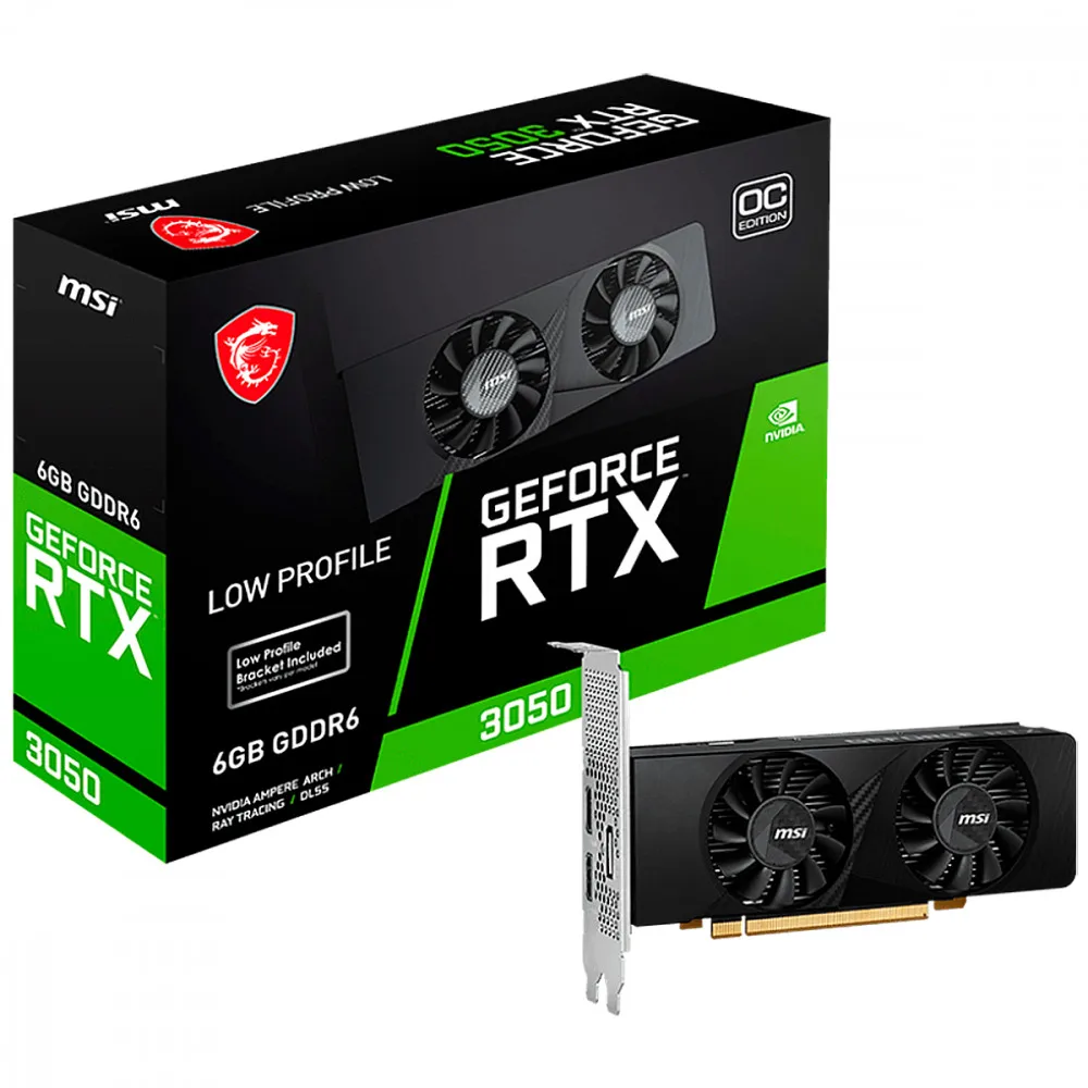 MSI GeForce RTX Video Card 3050 Low Profile 6GB TDDR6 96-bit