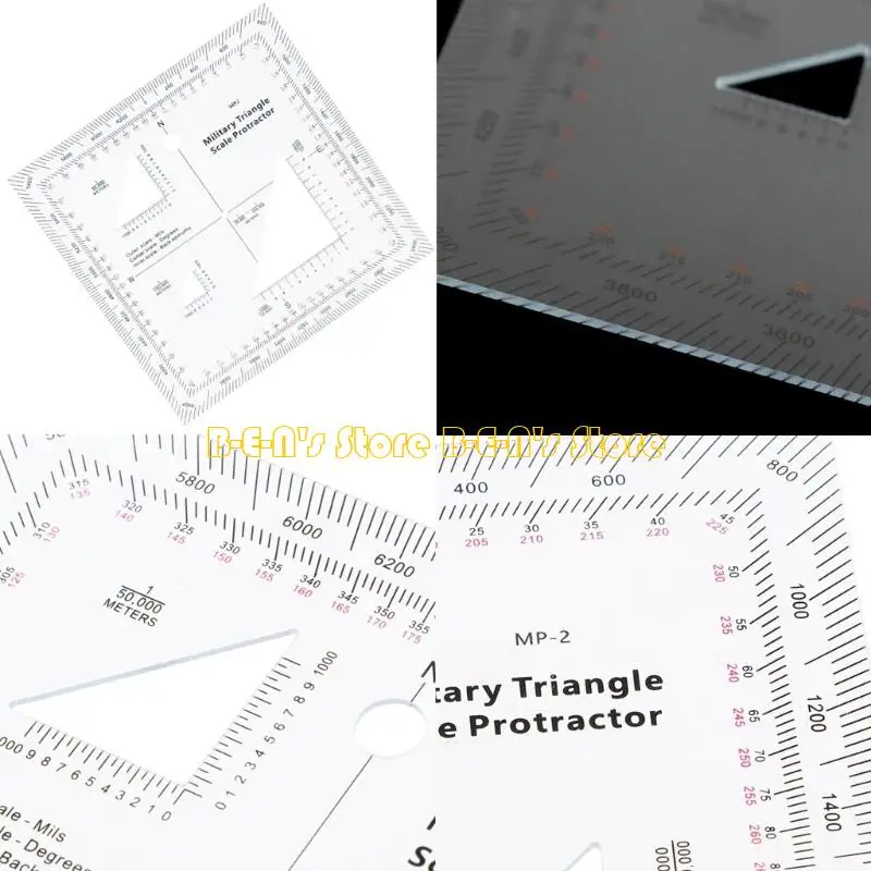 Y1AD Protractors for Sea/Land Navigation Adventure MGRS USNG Coordinate Scale Clear Topographical Map Scale