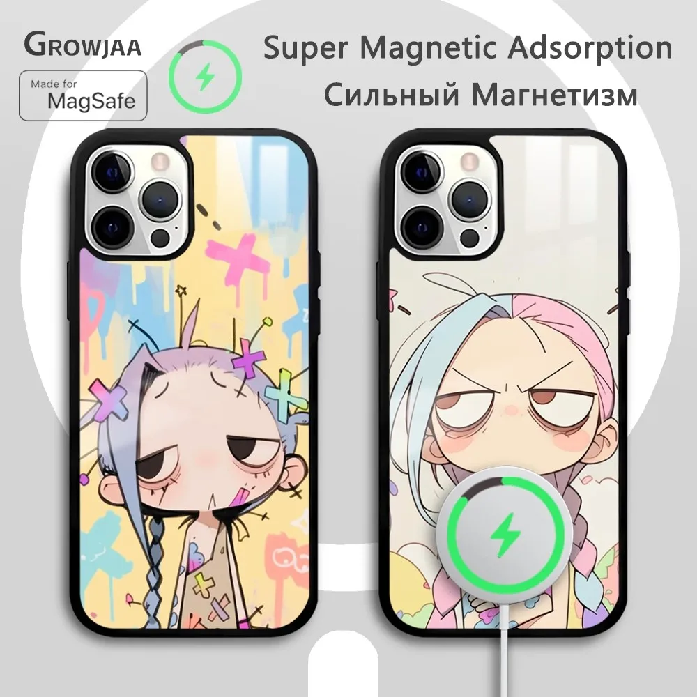 

Hip hop J-Jinx Cute Art Cartoon Phone Case For iPhone 16 15 14 13 12 11 Pro Max Plus Mini Magsafe Mirror Wireless Magnetic Funda