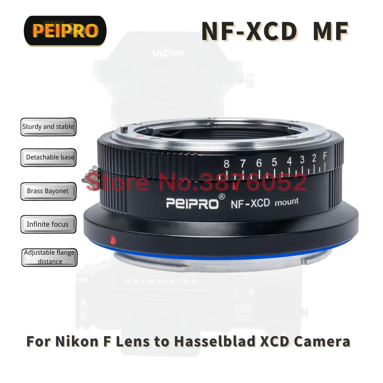 

PEIPRO NF-XCD Lens Adapter Converter for Nikon F Mount Lens to HASSELBLAD XCD X2D X1D X1DII 907 mount Cameras