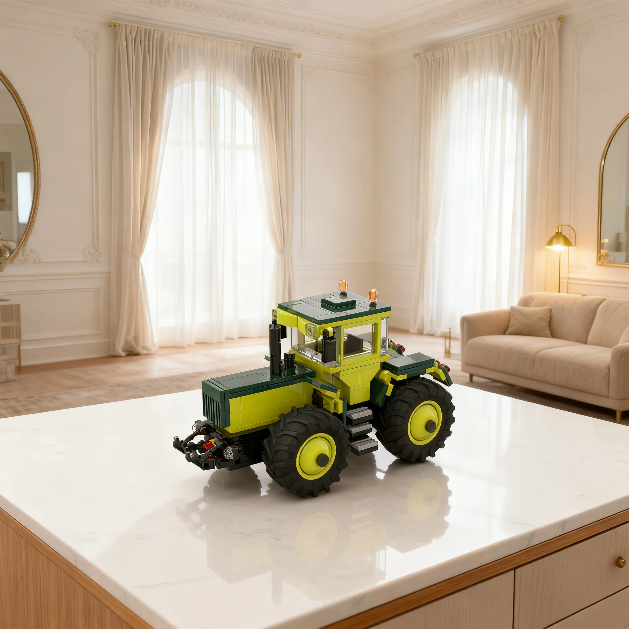 301-teiliges MOC MB Trac Traktor-Modell Baukasten Konstruktionsspielzeug Weihnachtsgeschenke Kreative Ideen-Präsentation Vitrine