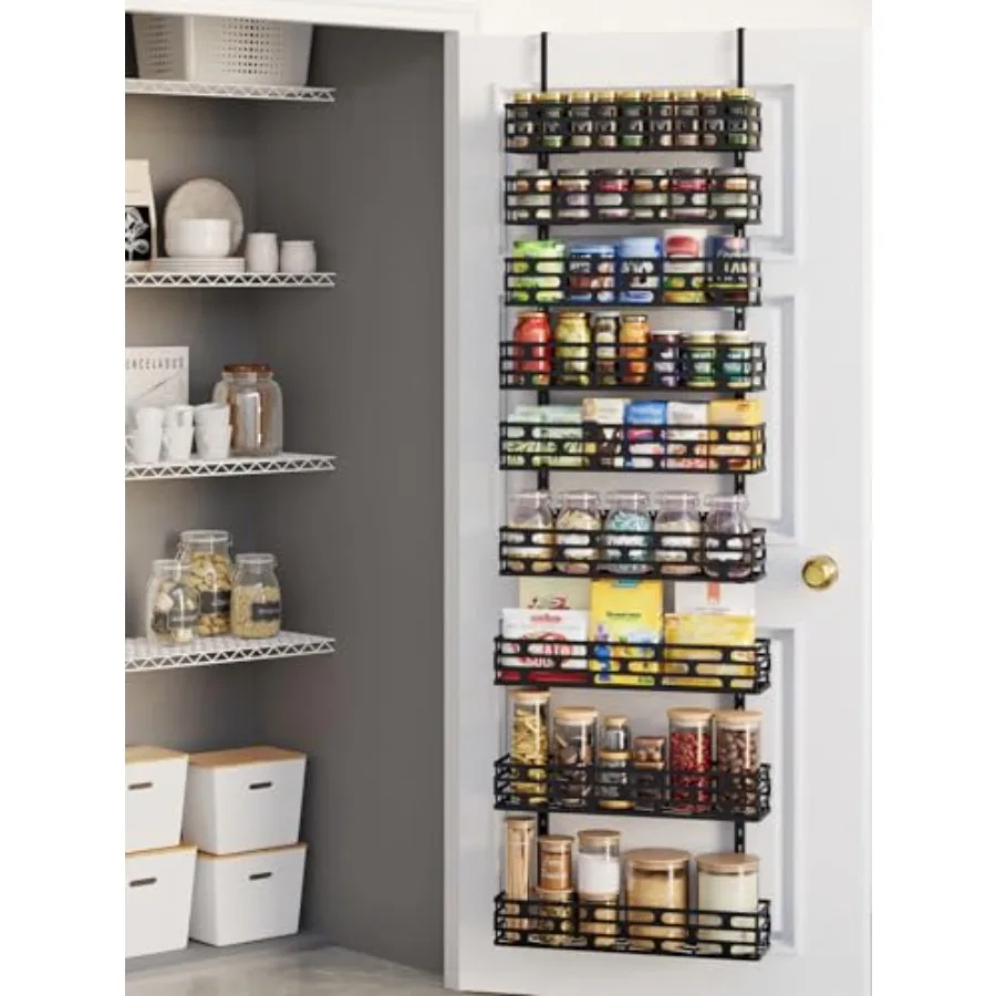 

Over The Door Pantry Organizer Pantry Organizers and Storage with Adjustable Basket Hanging Spice Rack for Home and Kitchen Lau