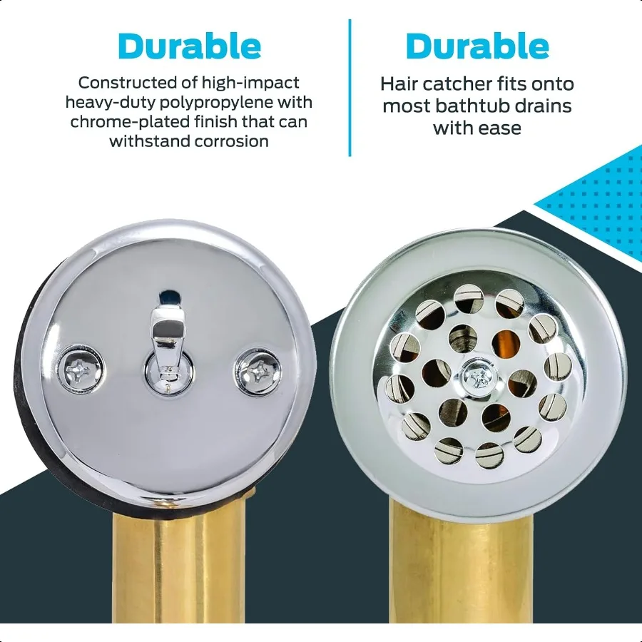 EZFLO 11 2 بوصة طقم تصريف نفايات الحمام والفائض من النحاس مع حواف مطلية بالكروم 35201