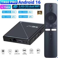 Android 16 Smart TV Box Allwinner H313 Quad Core 14K 2.4G&5G Dual WiFi6 Media Player Set Top Box Digital Voice Remote 16G 256G