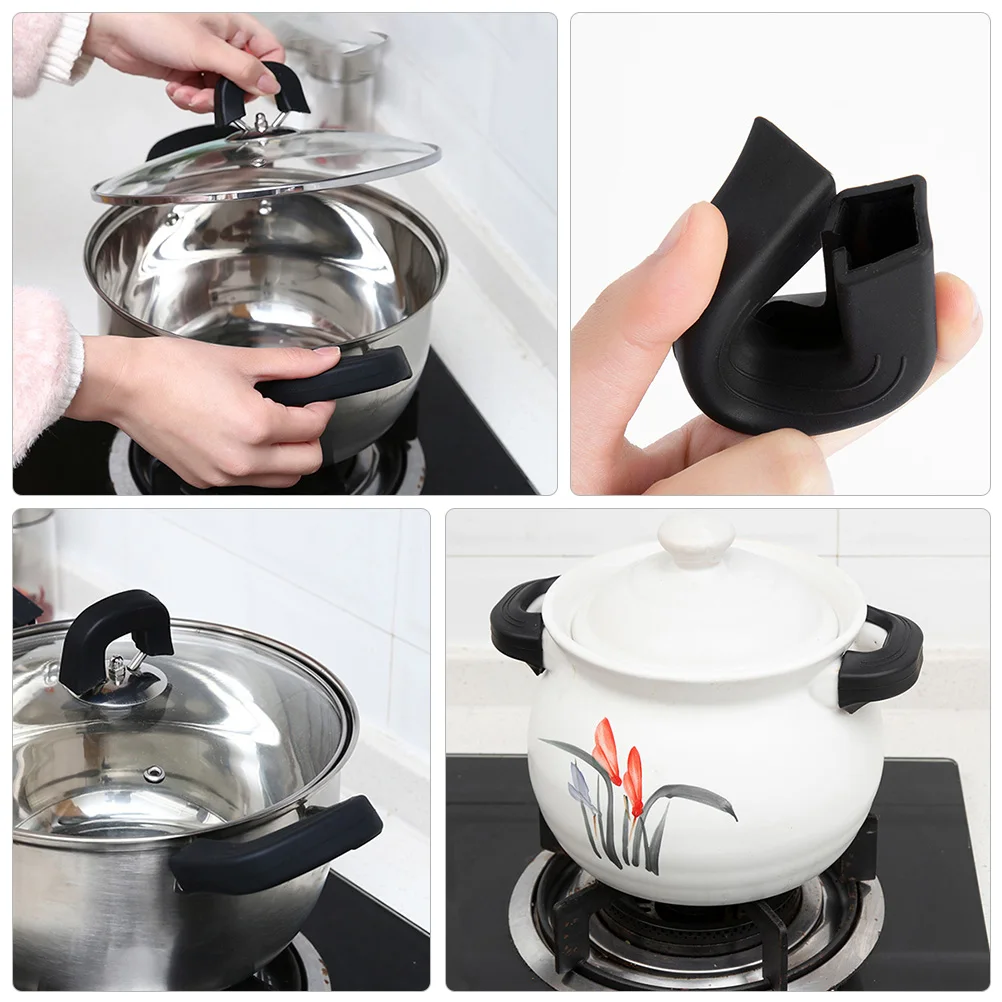 

6Pcs Silicone Handle Holders Anti-Scalding Non-Slip Pot Grip Covers for Home Hotel Restaurant Silicone Pot Holders