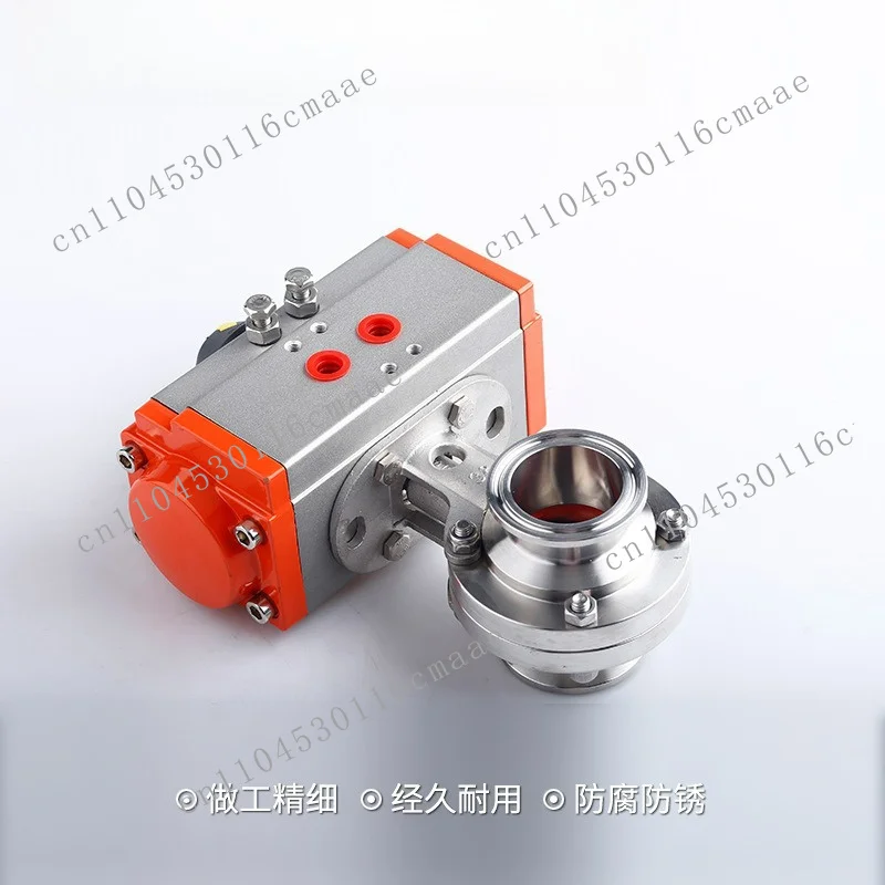 304 stainless steel horizontal clamp quick-opening valve double-acting AT pneumatic quick-loading butterfly valve