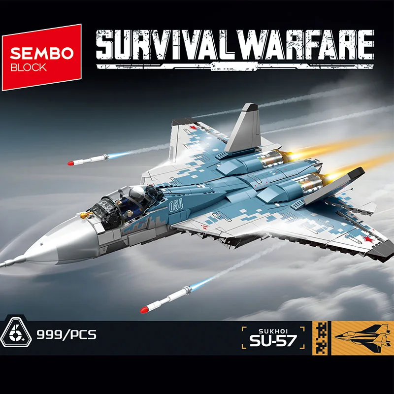 Klocki SEMBO BLOCK Myśliwiec Stealth Wojskowy z Bronią Model Samolotu Myśliwskiego Klocki Zabawki dla Chłopców Prezenty Świąteczne