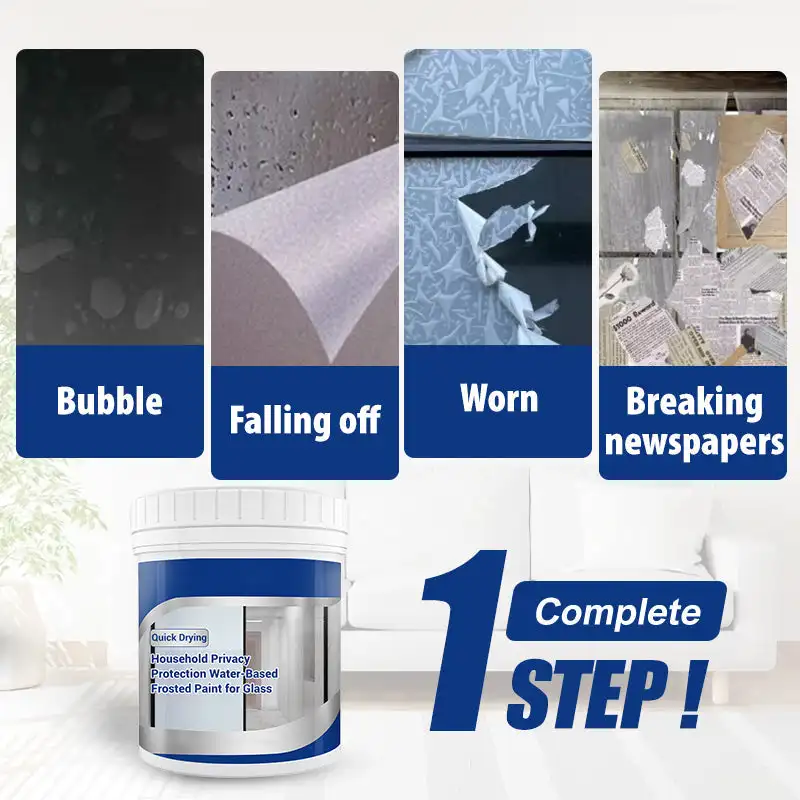 Water-Based Glass Frosted Paint Privacy Protection Bathroom Living Room Matte Anti Peeping Paint Coating Sunscreen Glass Paint