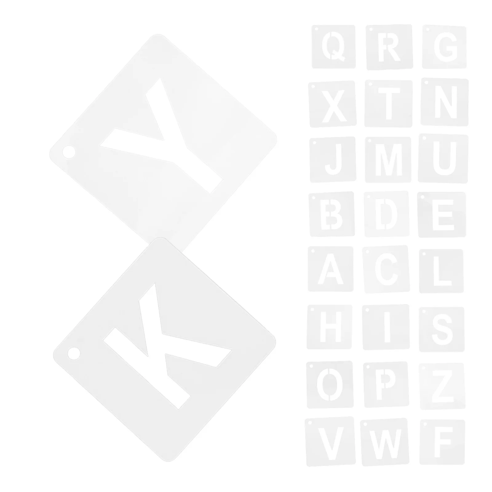 

1Set Reusable Alphabet Letter Stencils Plastic Templates for Early Literacy Painting Crafts Wall Decoration Small Stencils