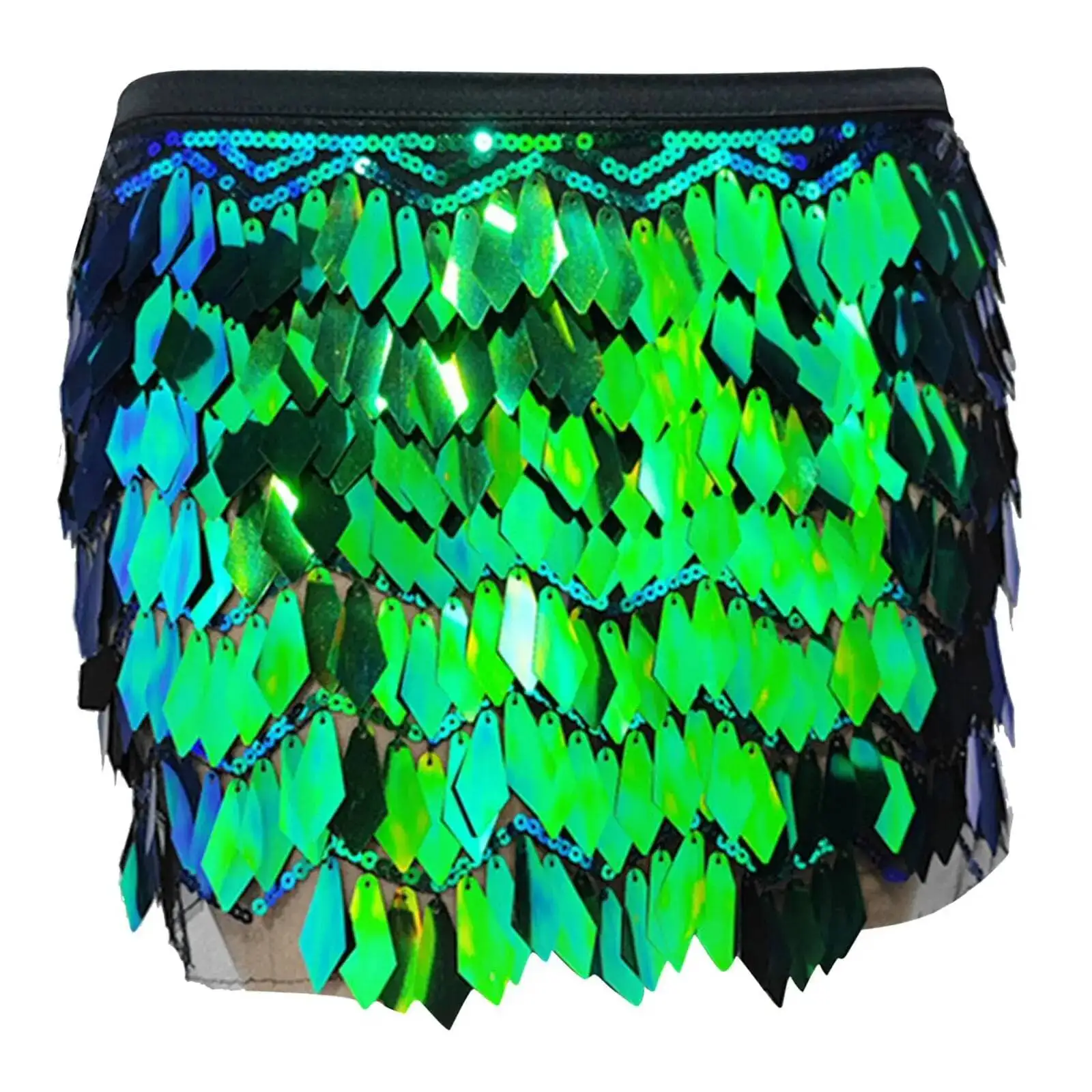 Belly Women's Sequins Dancing Skirt Lace-Up Hip Scarf Wrap Belt India Carnival Rave Festival Dance Stage Performance Costumes