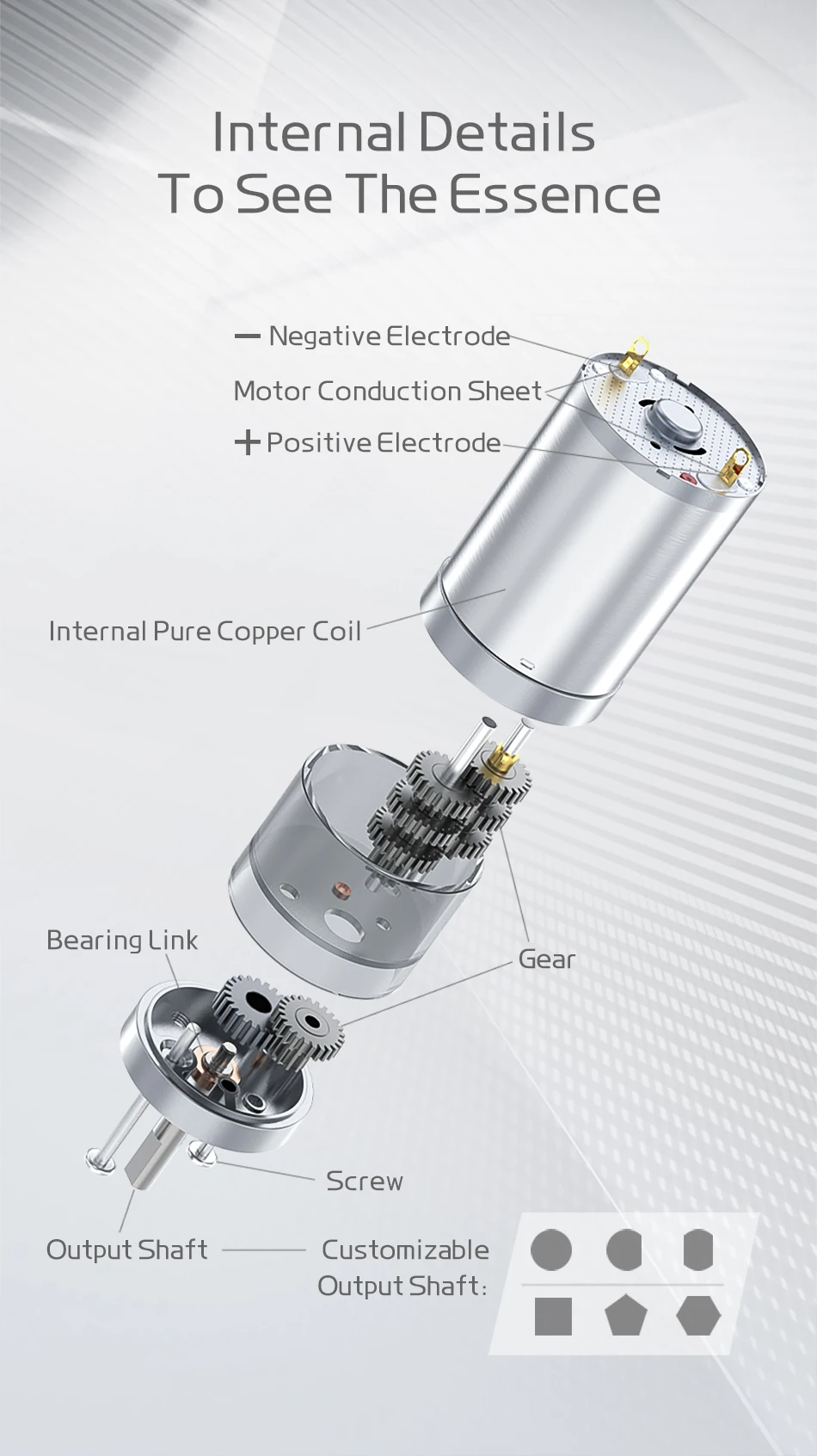 JGA25-370 Miniatur-Gleichstrom-Getriebemotor, 6 V ~ 12 V, 12 U/min ~ 1931 U/min, Miniatur-Gleichstrom-Geschwindigkeitsregelung, Motor mit hohem Drehmoment, kleiner Motor mit niedriger Drehzahl – Detail 8