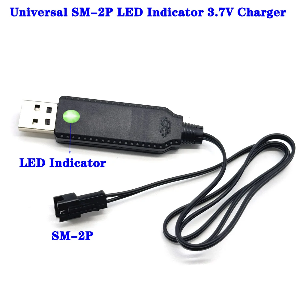

USB LED Charger Cable For 3.7V Lithium Battery Charger SM-2P Forward RC Car Aircraft Parts RC Quadcopter Toy Aircraft Connector
