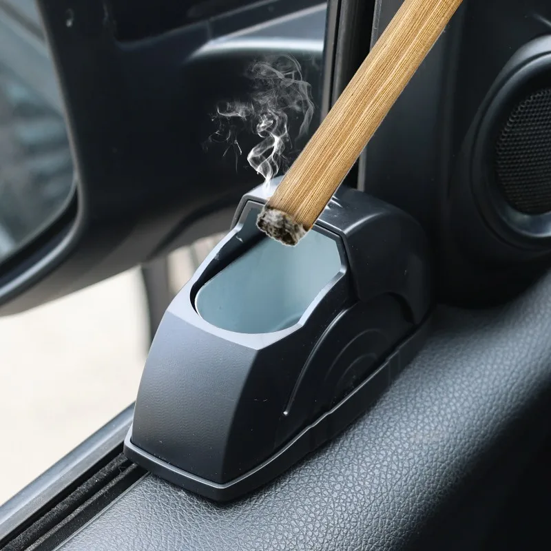 

2025 New Door-Mounted Smokeless Car Ashtray with Lid - Stainless Steel Liner, Portable Trash Bin for Cars & Trucks