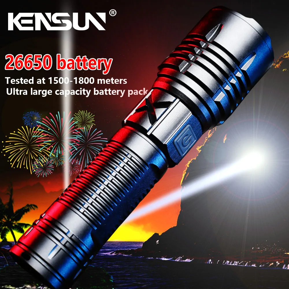 

High Power LED Flashlight Powerful Hand Lantern Ultra Long Range Spotlight Torch USB Rechargeable Waterproof Lamp For Outdoor