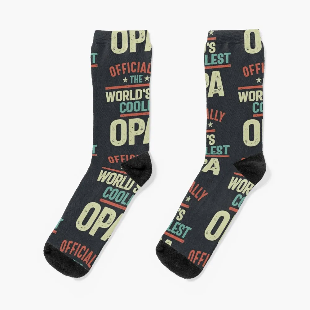 Officially The World's Coolest Opa | Father and Grandfather Gift Socks Mens Gifts