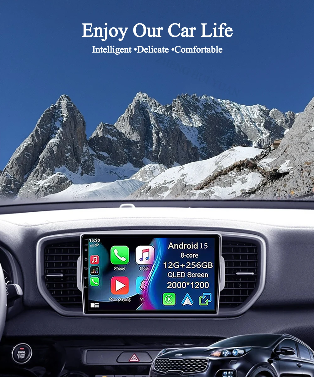 Android 15 Carplay Car Radio For KIA Sportage 4 KX5 2016 2017 2018 Navigation GPS Multimedia Player Auto 5Gwifi+4G BT DSP video