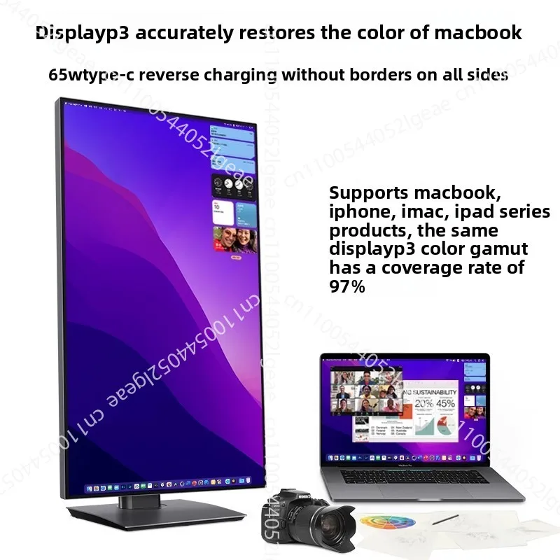 

27-inch 4K Monitor, Bezel-less Vertical Screen, IPS Mirror, HD Design Photography, Ma-c Computer, Type-C External