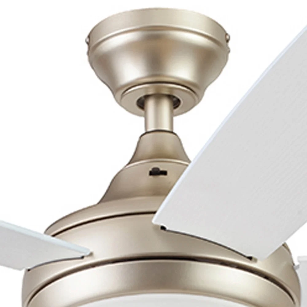 مروحة سقف بجهاز تحكم عن بعد 52 بوصة، 5 شفرات، ضوء LED متكامل قابل للتعتيم، شفرات قابلة للعكس بلمسة نهائية مزدوجة، مثالية متوسطة وكبيرة