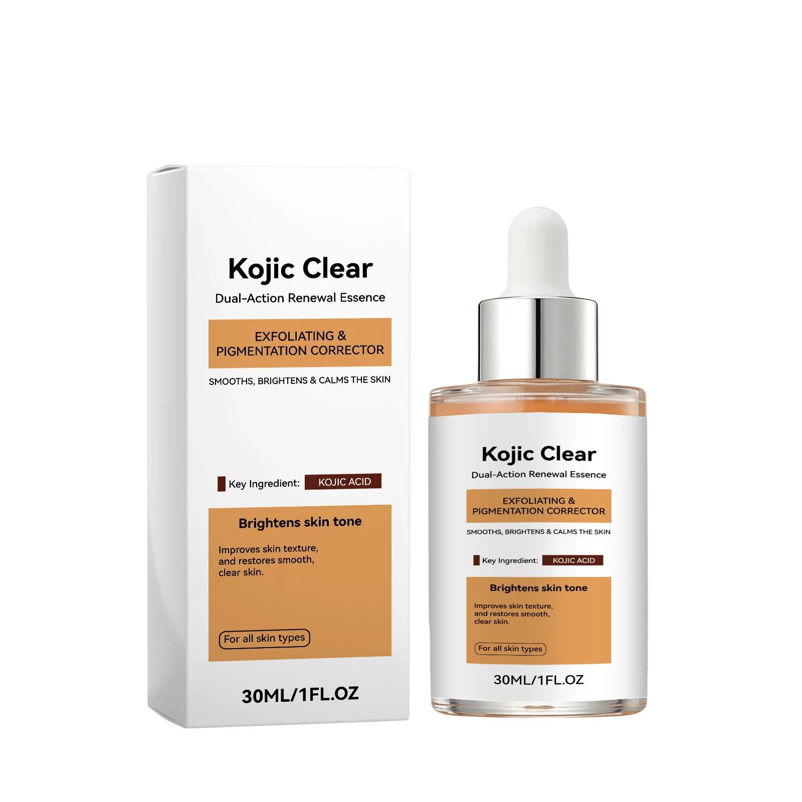 Kojic Clear Dual-Action Renewal Essence Double Effect Rejuvenating Serum Hydrating Skin Softening and Delicate Refreshing