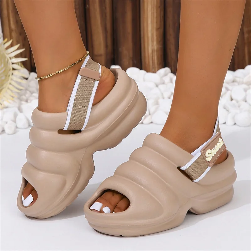 New Summer Fashion Comfortable Elegant Wear-Resistant Thick-Soled Slippers Soft High-Quality Trendy Women\'s Sandals NO: 6118