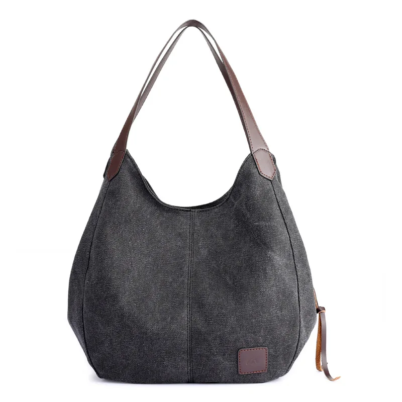 

Retro Canvas Handbag Women Large Capacity Shoulder Bag Fashion Handle Bag Vintage Lady Shopping Handbag Bolso