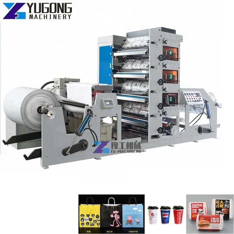 Automatic Flexo Self-Adhesive Label Flexo Printing Machine High Speed Cardboard Die Cutting Rolls Flexo Printing Machine