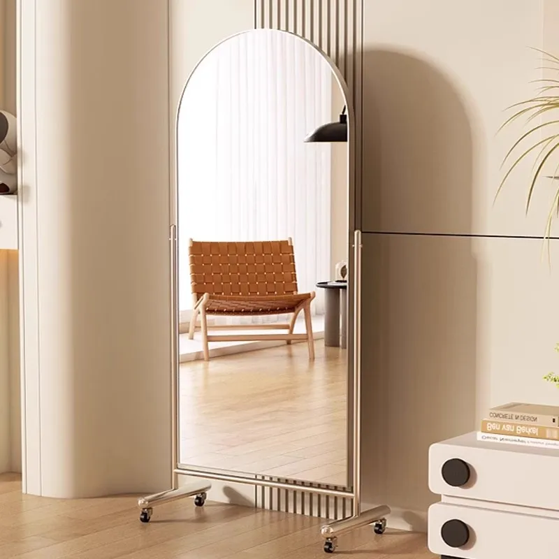 Movable dance full-body mirror Home floor-to-ceiling Internet celebrity broadcast Large Clothing Tall and thin fitting mirror