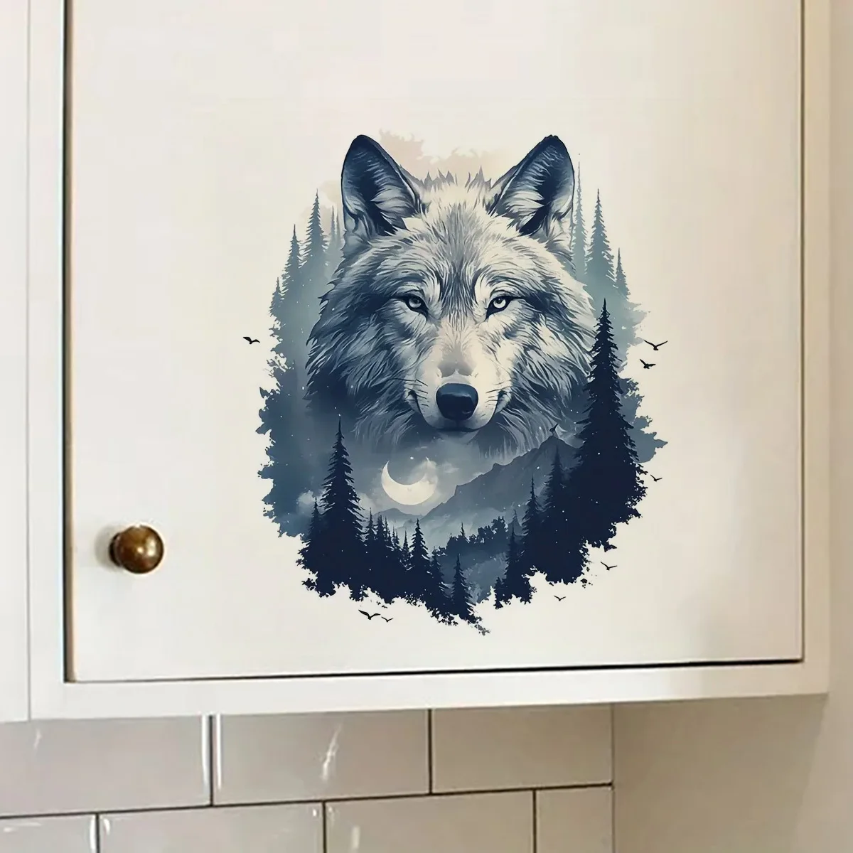 Cartoon Wolf Head Stickers Decoration for Living Room, Wall, Bedroom, Toilet and Home Decor Car Decals Self-Adhesive Waterproof