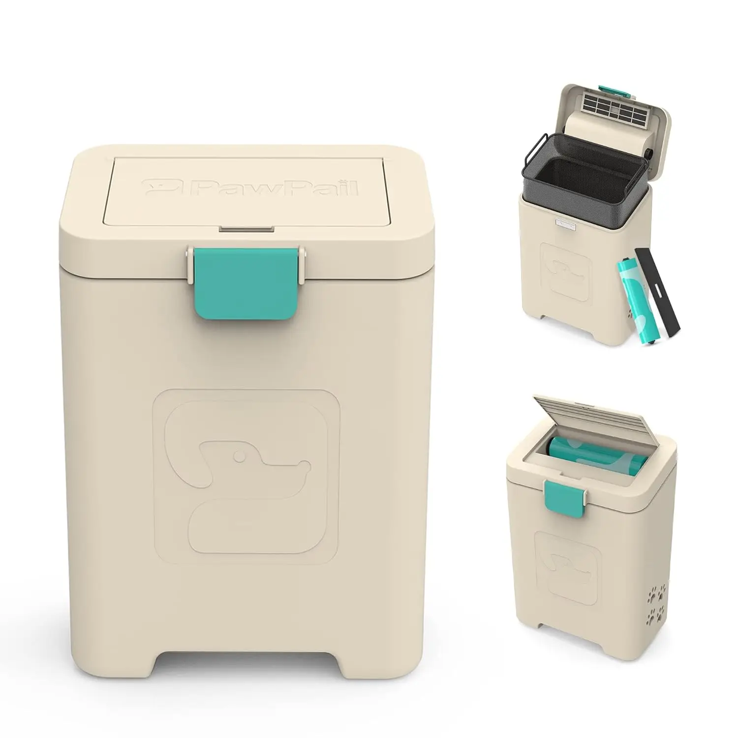 

Уличная урна для собачьих отходов с фильтром для контроля запаха, в комплекте 200 пакетов, 19 л, бежевая