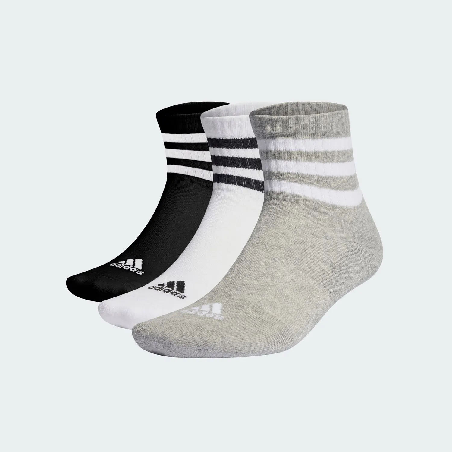 

Adidas genuine New Mens and Womens Striped Sports Mid-Calf Socks Three-Pack IC1318