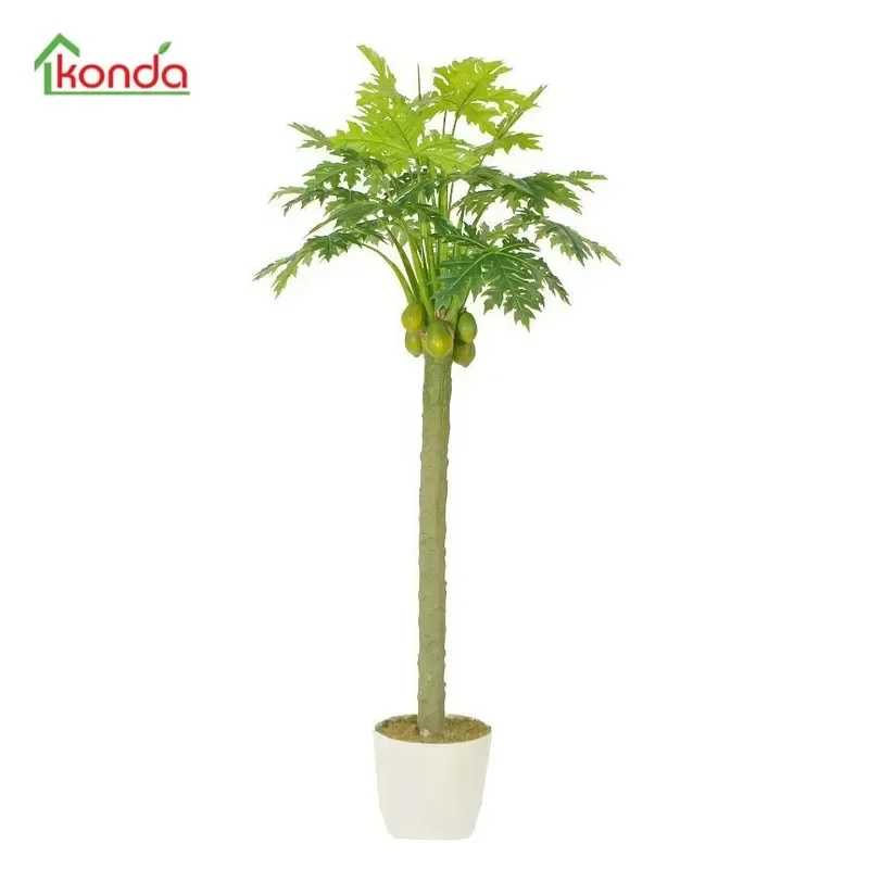 Factory Direct Artificial Daily Evergreen Potted Papaya Tree Plants for Home Office Decor