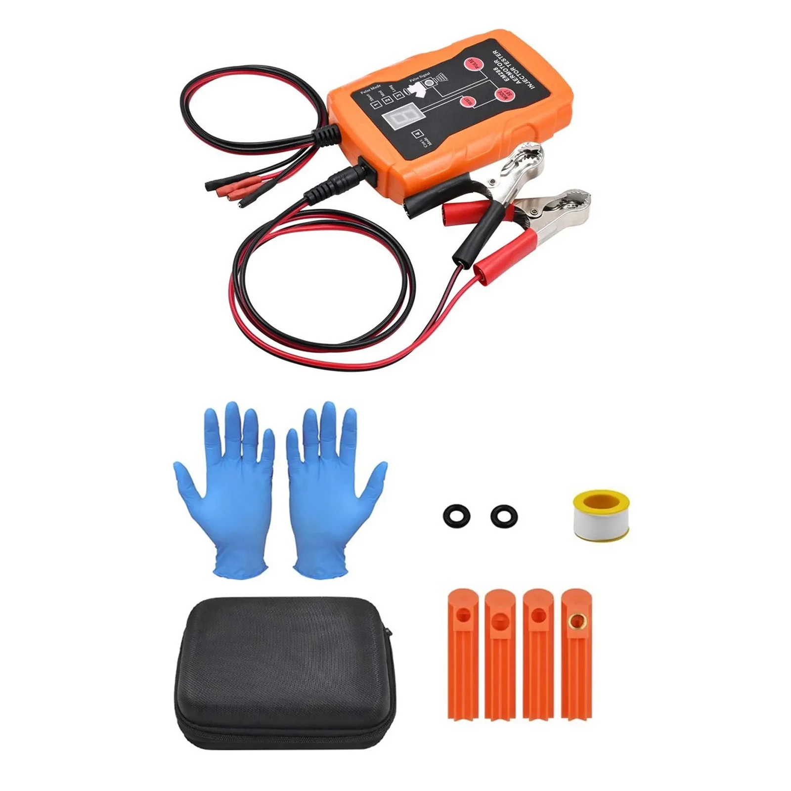 Fuel Injector Tester 8 Pulse Modes 12V/5V Dual Channel for BMW N54 N55, Universal Cleaning Diagnostic Tool Kit with Adapters