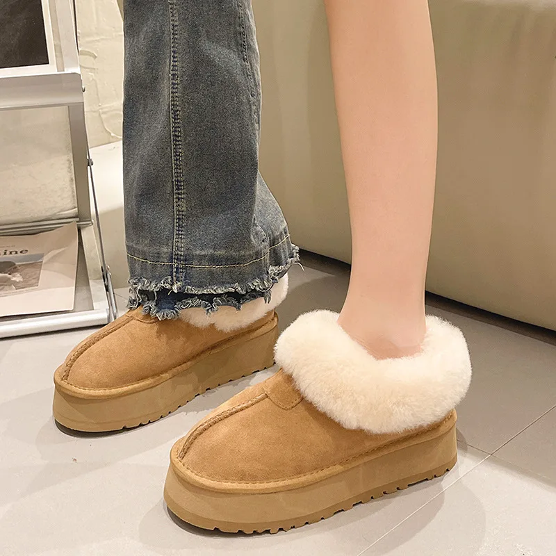 

New Winter Platform Boots for women Luxury Designer Shoes for Women Faux Fur Warm Ladies Shoes Ankle Boots for Women