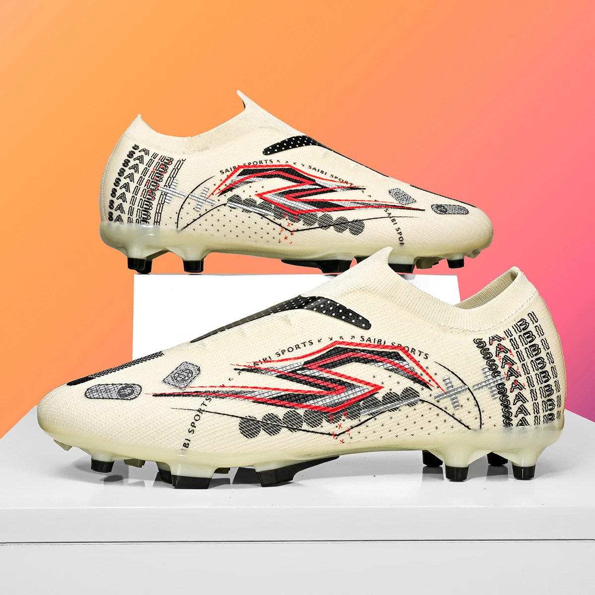 

Reliable Quality AG FG Football Boots PU Breathable Fabric Upper TPU Anti-slip Long Studs Sole Kids Teenager Sports Boots