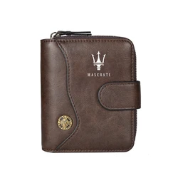Vintage Tower Buckle Wallet Wallet Bank Card Coin Purse For Maserati Quattroporte Spyder Levante Coupe GranTurismo Accessories