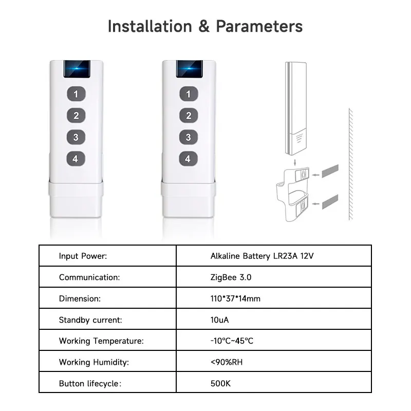 Tuya ZigBee-dispositivos de controle remoto, interruptor de cena sem fio inteligente, 4-teclas, controles remotos portáteis para casa, vida