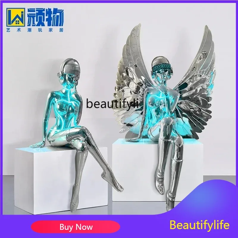 

B456 Empty Mountain Foundation Ornament Machinery Future Muse Sculpture Luminous Figure Large, Bar KTV Decoration