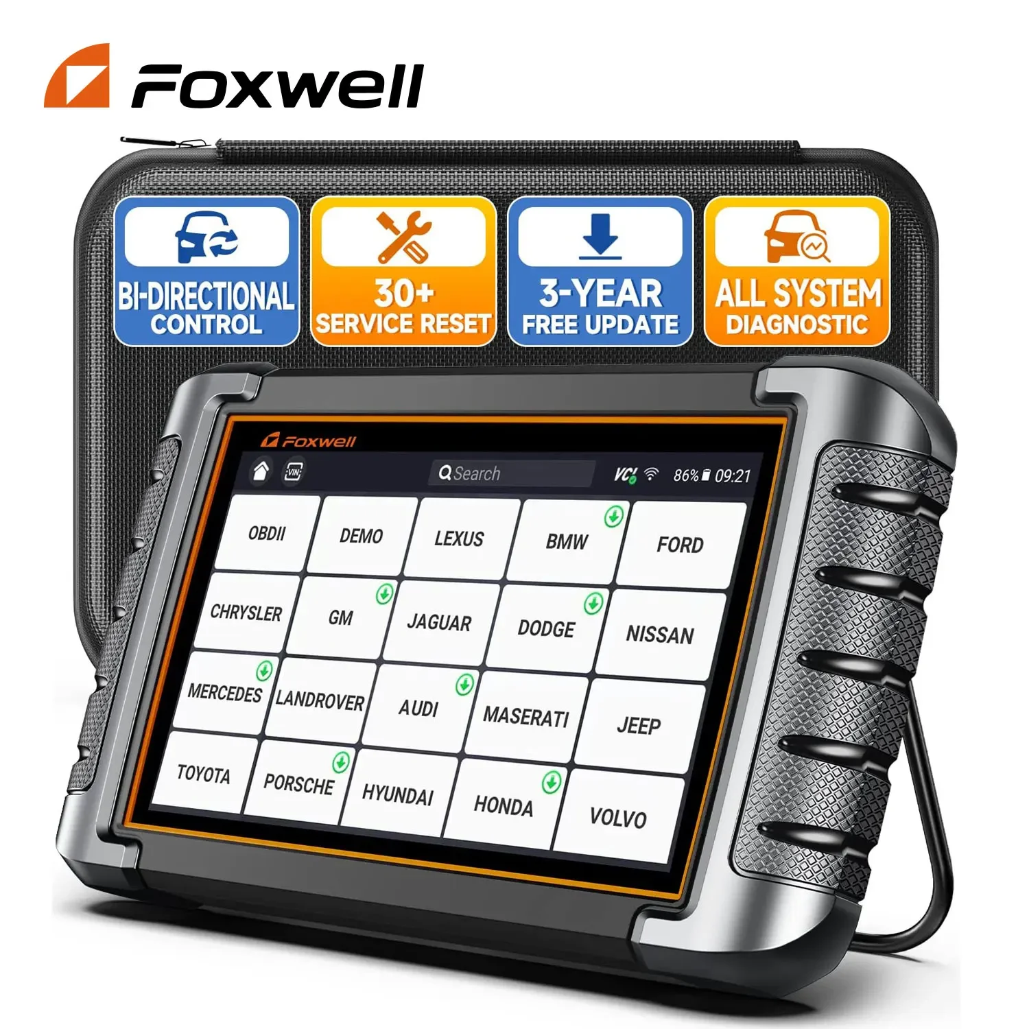 

Foxwell NT809 OBD2 Automotive Scanner Professional All System IMMO A/F 30 Reset Bi-directional OBD Car Diagnostic Tools PK MK808