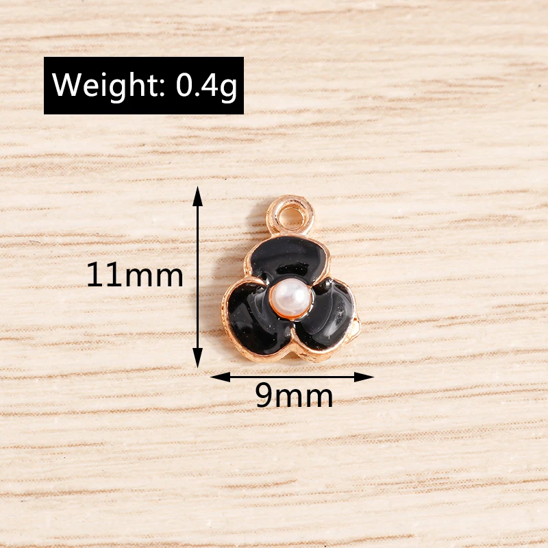 10pcs 9x11mm Cute Mini Enamel Flower Charms Pendants for Jewelry Making Earrings Necklaces Bracelet DIY Crafts Accessories