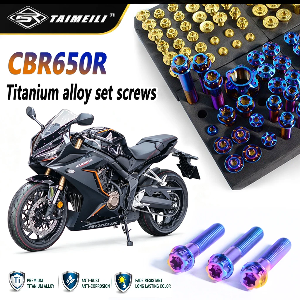 TAIMEILI Titanium alloy motorcycle Modification bolts are Adapt for Honda CBR650R anti-corrosio Lightweight modification N0.1