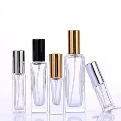 5/10pcs Square Perfume Bottle 3ml 5ml 10ml 20ml 30ml Glass Spray Bottle Empty Clear Portable Cosmetic Perfume Sample Vial Travel