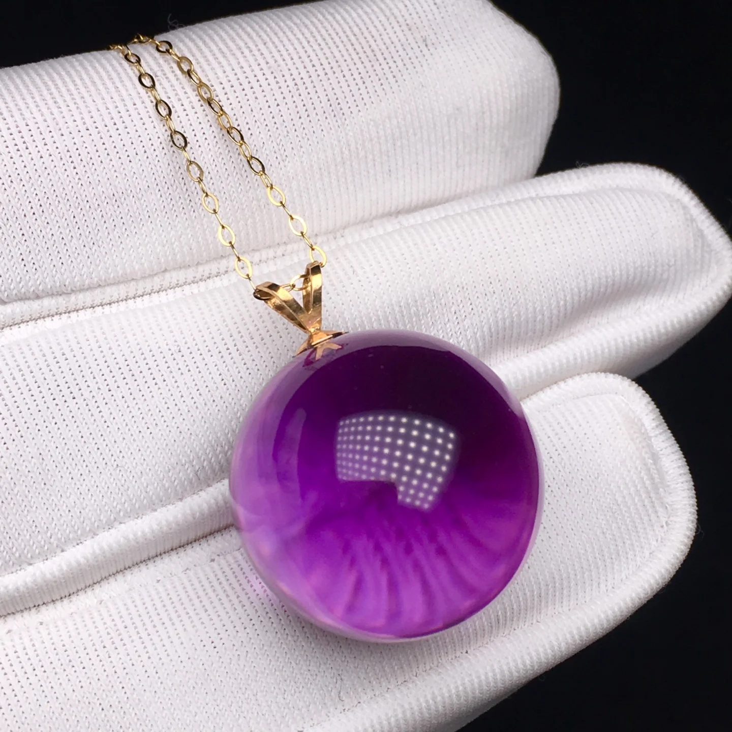 

Ожерелье с подвеской из натурального аметиста для женщин, 18-каратное золото, целебный кристалл, 19 мм, шариковые бусины, серебряный камень, фиолетовый драгоценный камень, ювелирные изделия AAAAA