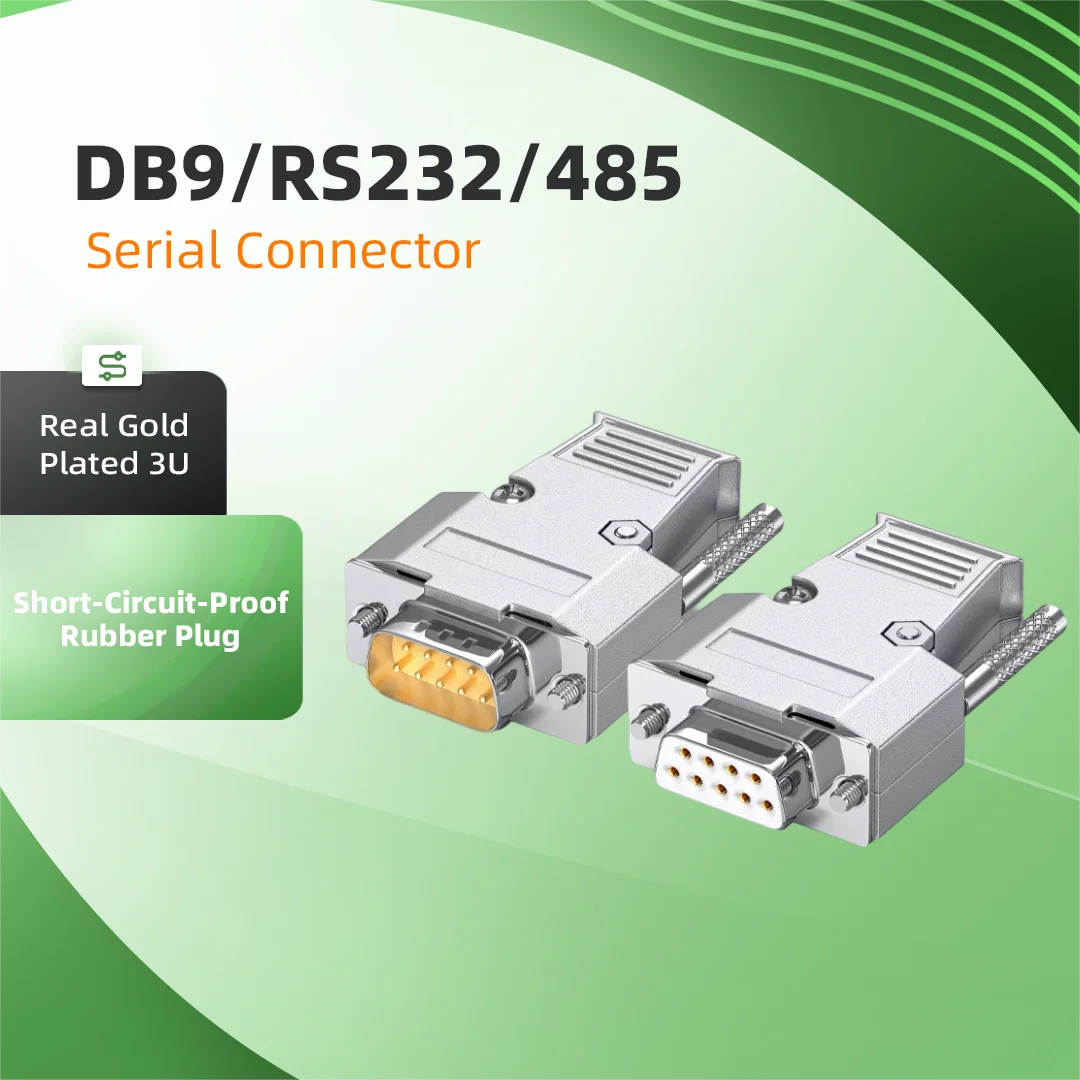 Industrial DB9 9Pin Serial Plug RS232 RS485 COM Port DB9 Male Female Connector 9 Core Communication Adapter