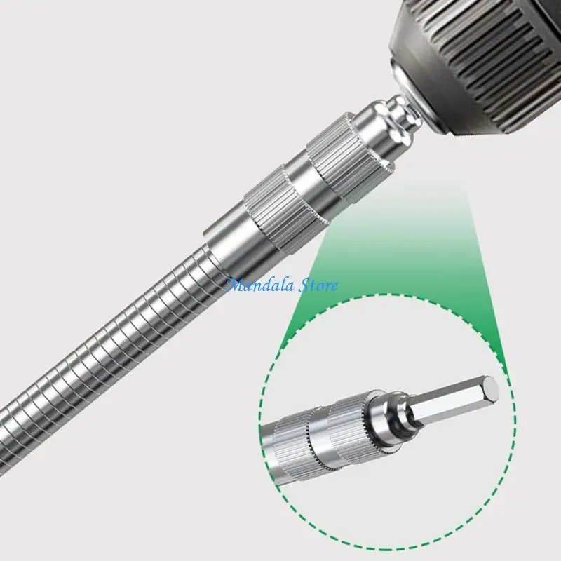 U2JC 3Pcs 15/20/30cm Flexible 1/4" Shank Drill Bit Holders Drill Extension Shaft for Power Tool in Tight Space
